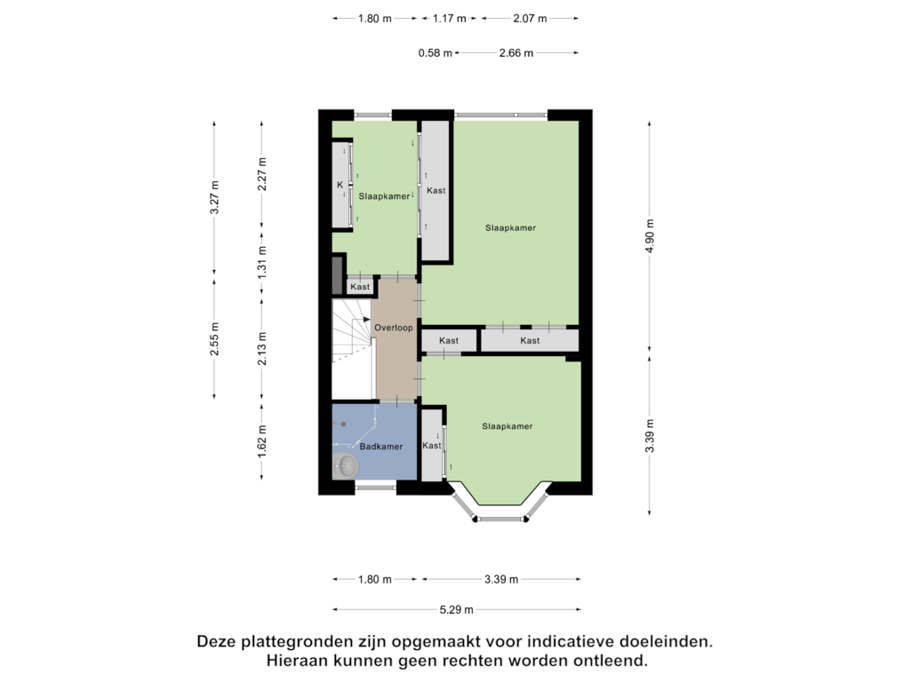 View floorplan of Eerste Verdieping of Kalkoenstraat 9