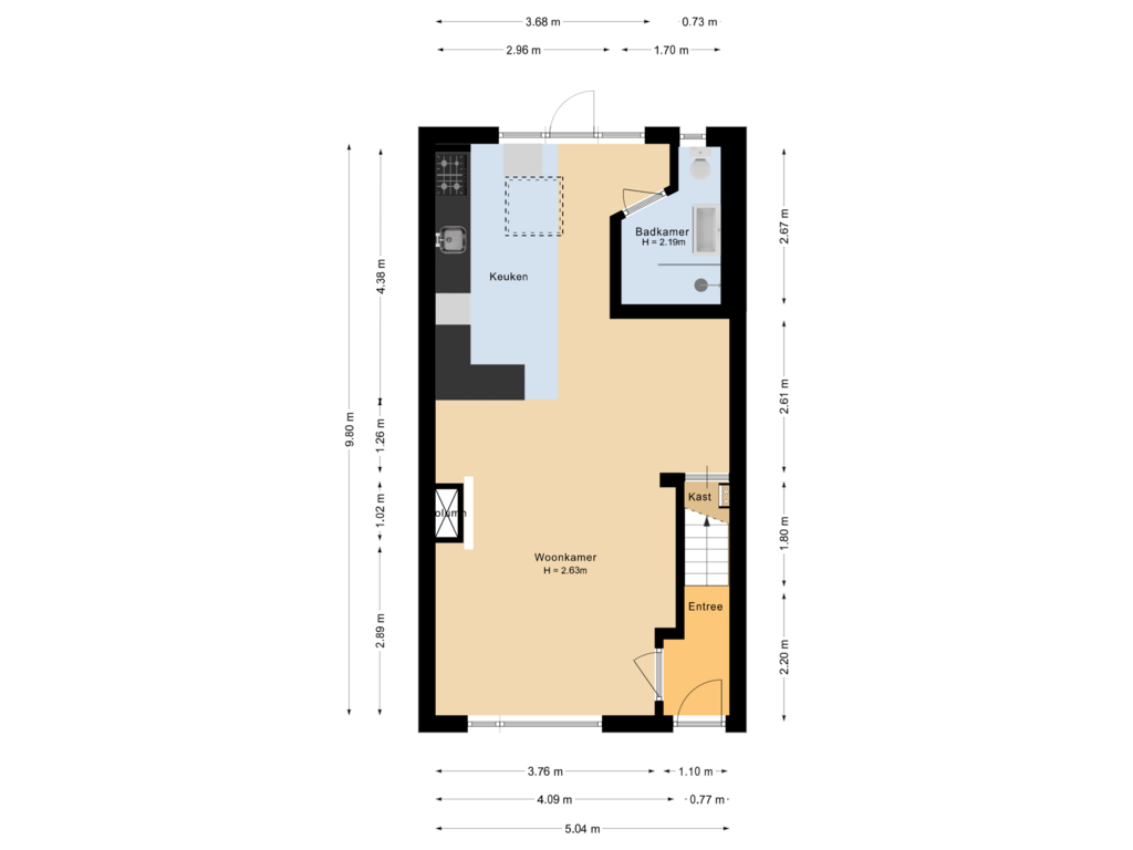 Bekijk plattegrond van Begane grond van Margriethof 1