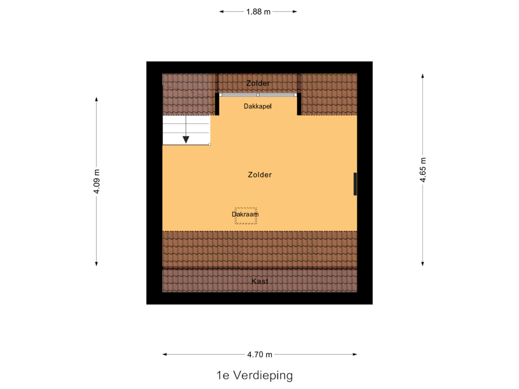 View floorplan of 1e Verdieping of Plein 21