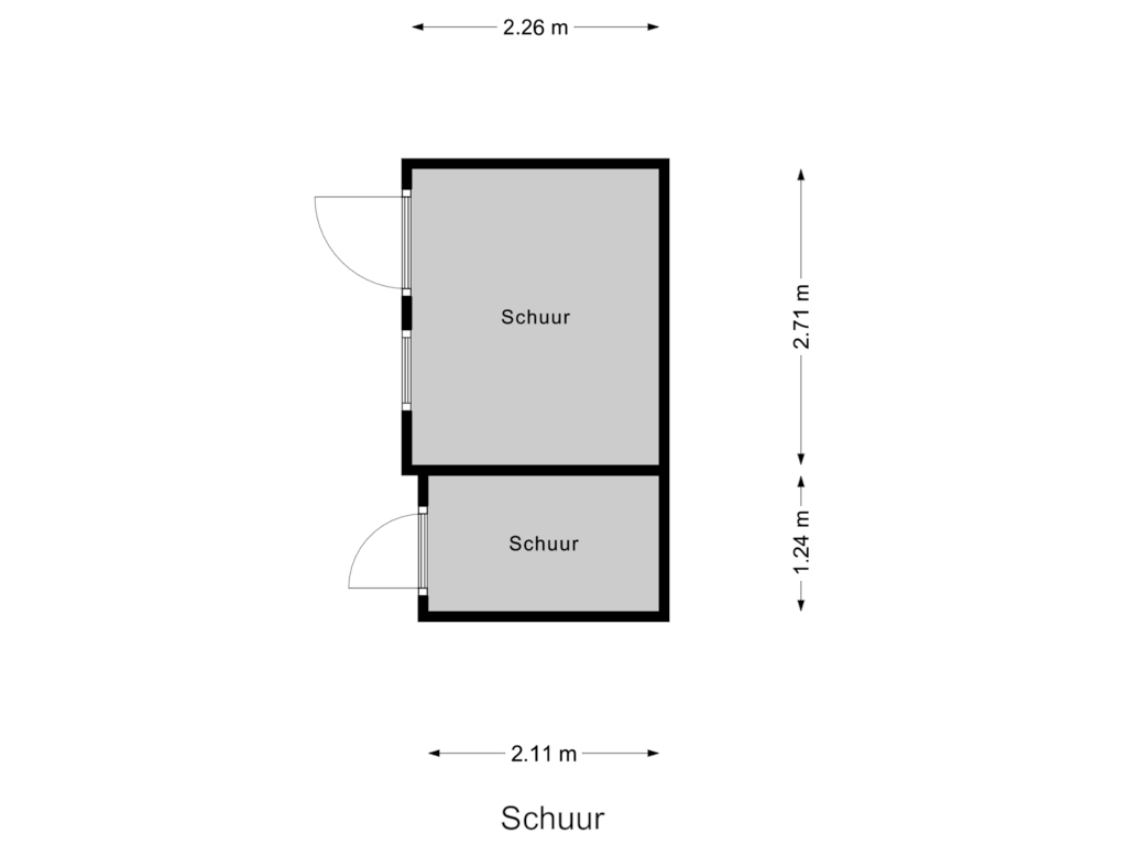 View floorplan of Schuur of Plein 21