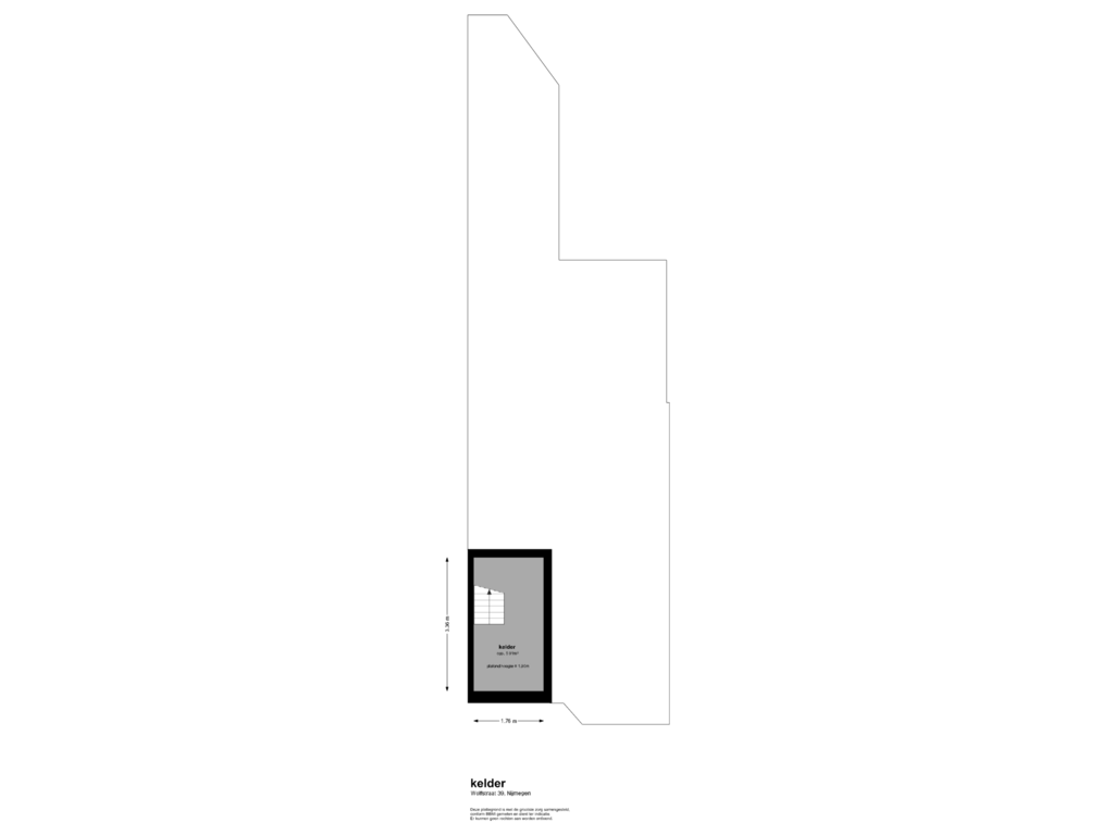 Bekijk plattegrond van kelder van Wolfstraat 39