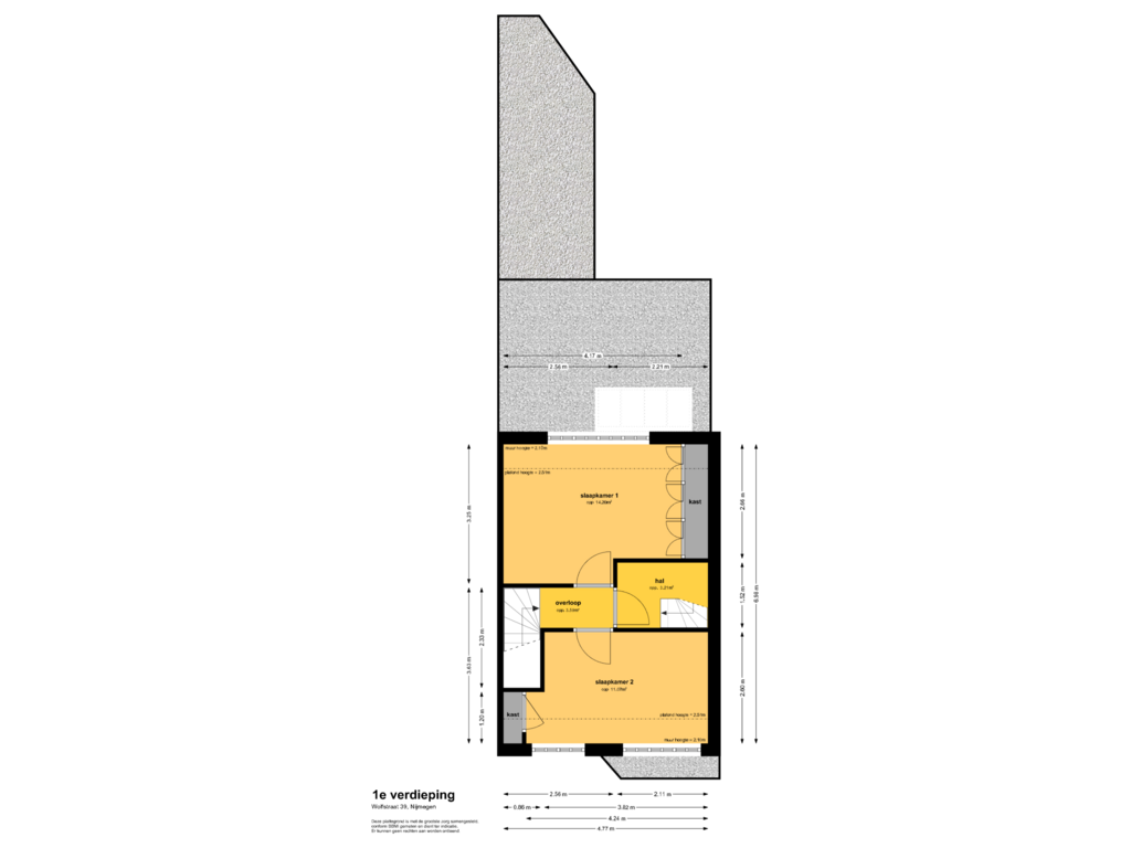 Bekijk plattegrond van 1e verdieping van Wolfstraat 39