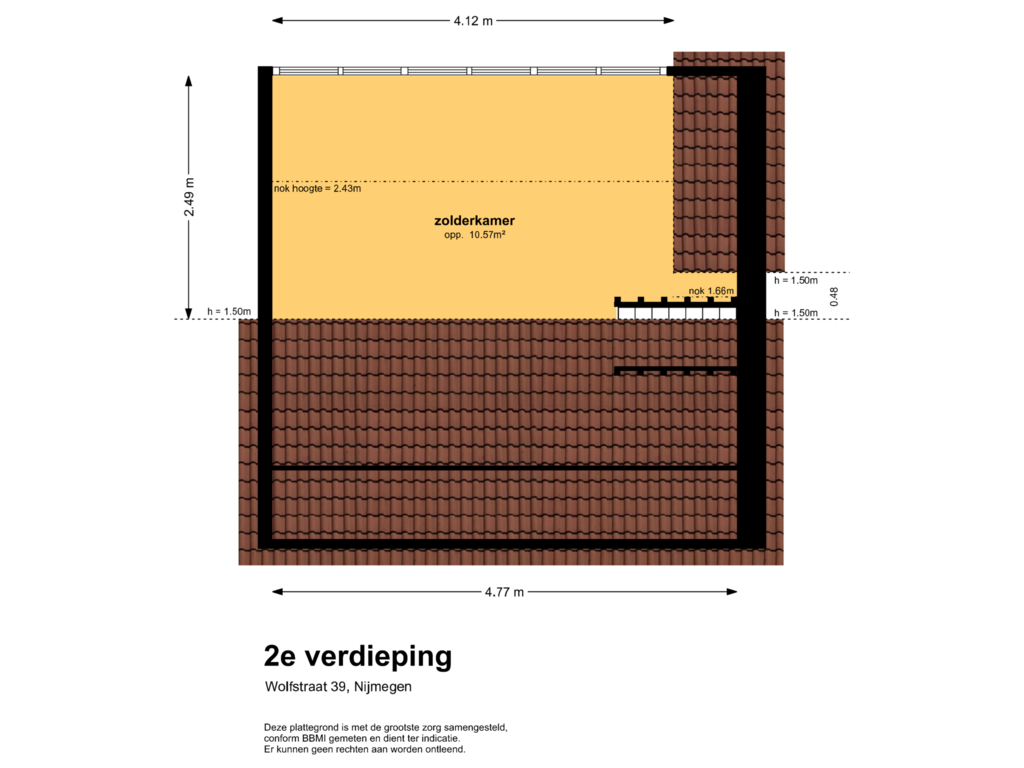 Bekijk plattegrond van 2e verdieping van Wolfstraat 39