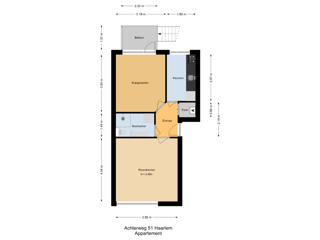 Bekijk plattegrond van Appartement van Achterweg 51