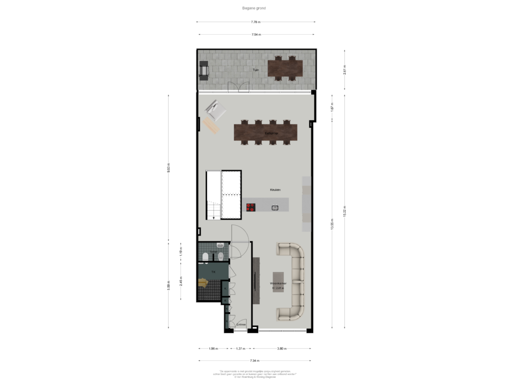 View floorplan of Begane grond of Sint Willibrordusstraat 14