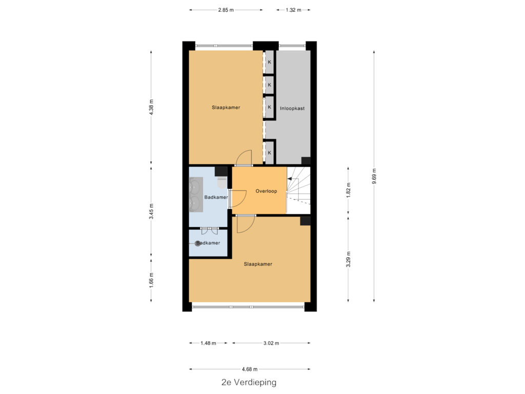 View floorplan of 2e Verdieping of Broekerwaard 92