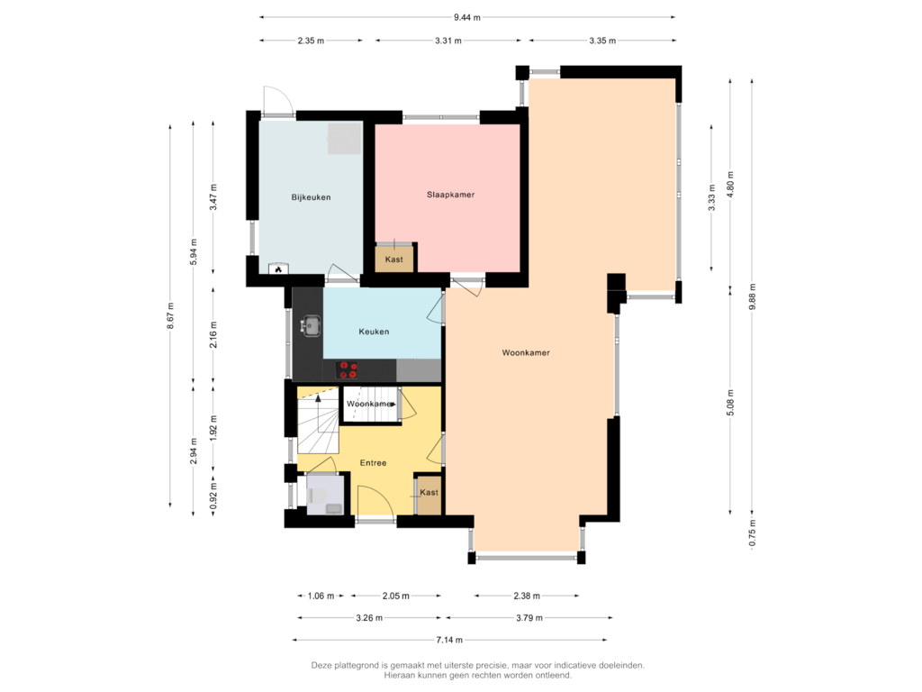 Bekijk plattegrond van Begane grond van De Buorren 114