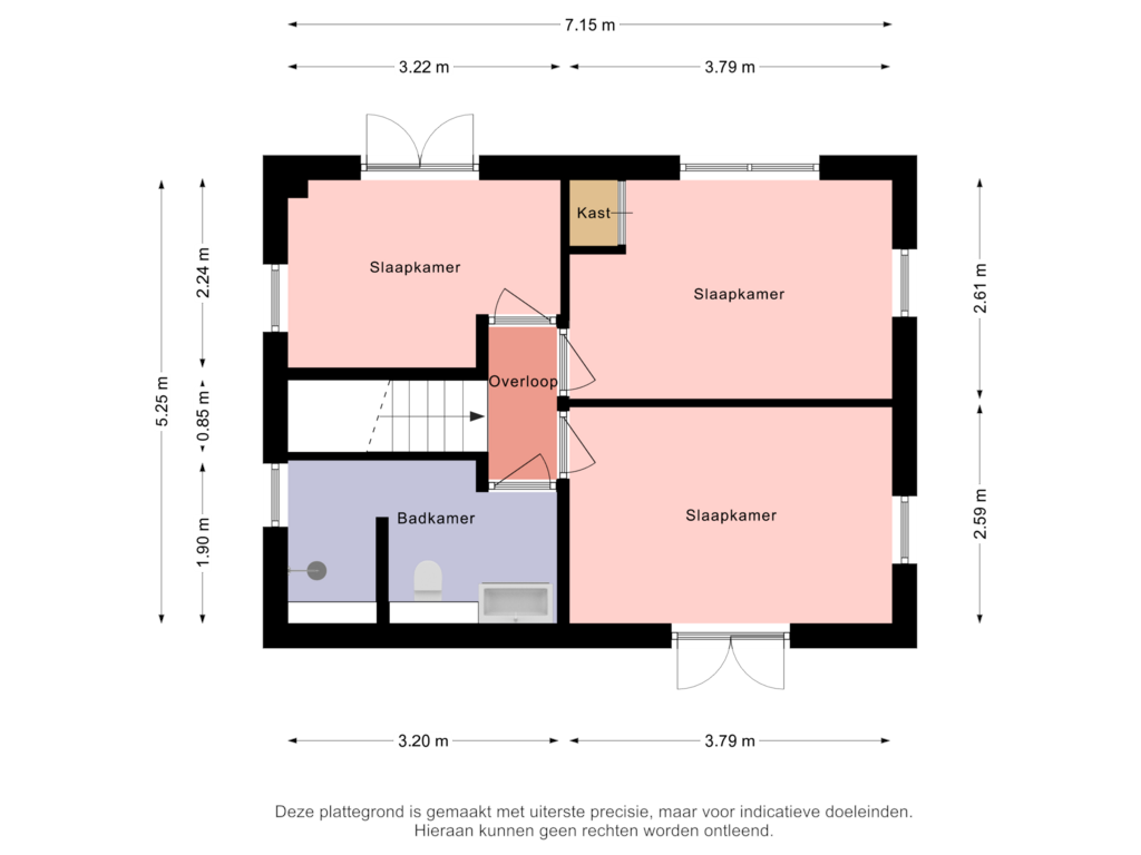 Bekijk plattegrond van Eerste verdieping van De Buorren 114