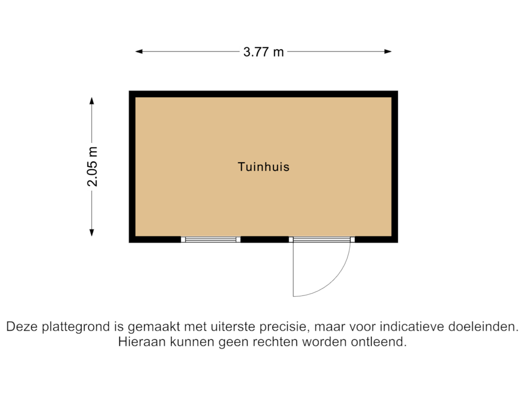 Bekijk plattegrond van Tuinhuis van De Buorren 114