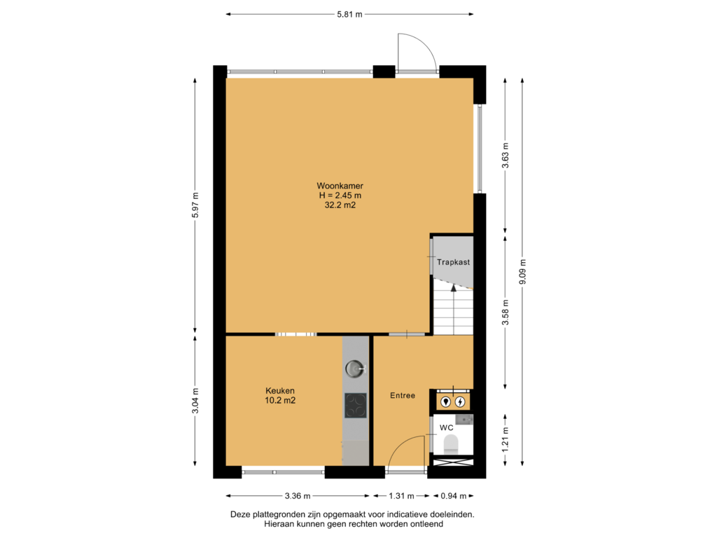 View floorplan of Begane Grond of Gonzagaruimte 34