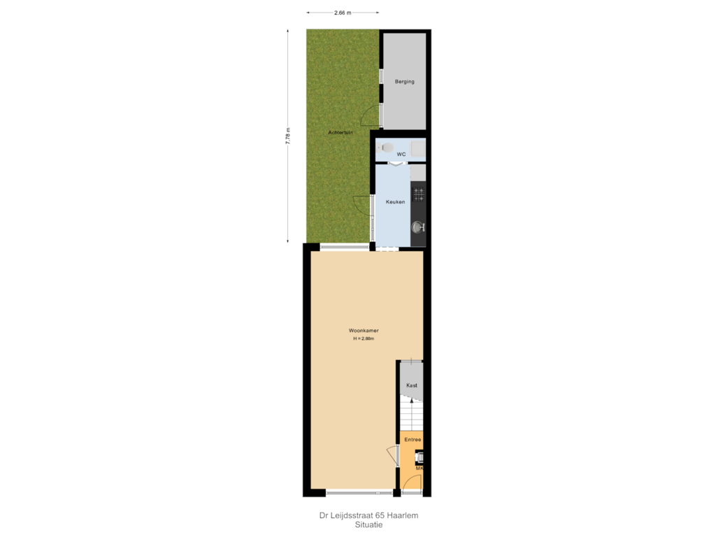 View floorplan of Situatie of Dr. Leijdsstraat 65