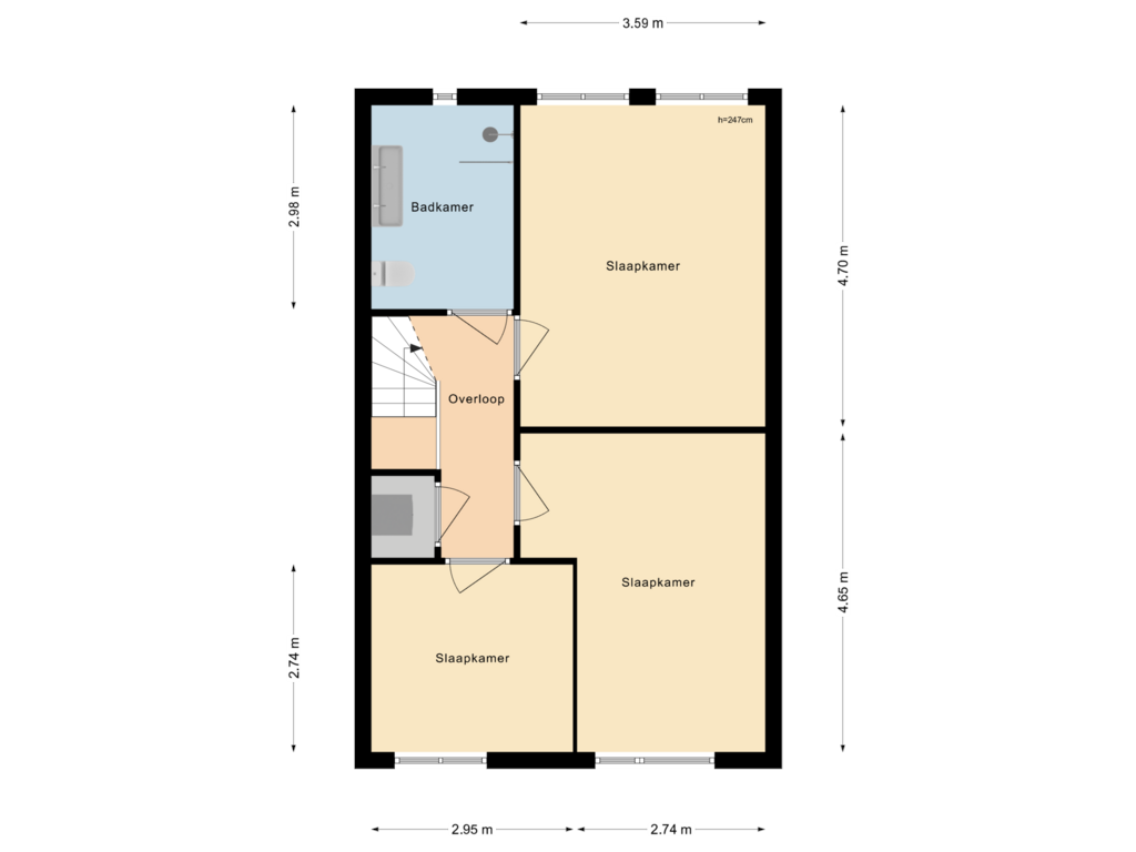 Bekijk plattegrond van 1e Verdieping van Rijsoortstraat 17