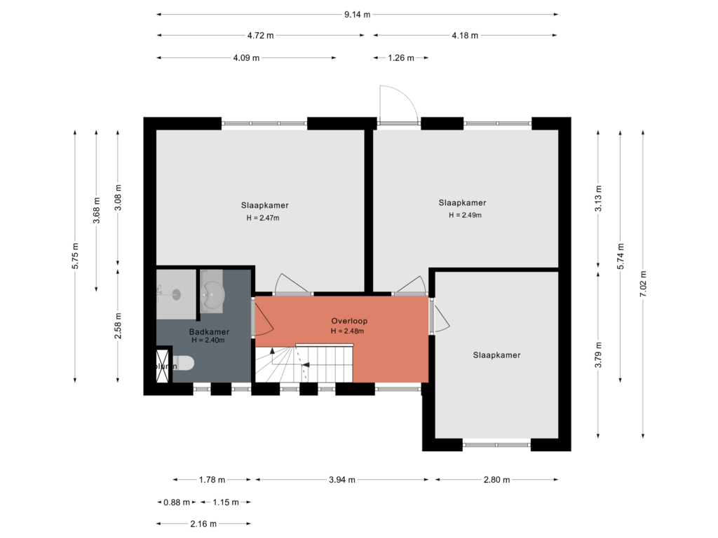 Bekijk plattegrond van Eerste verdieping van Het Haf 23