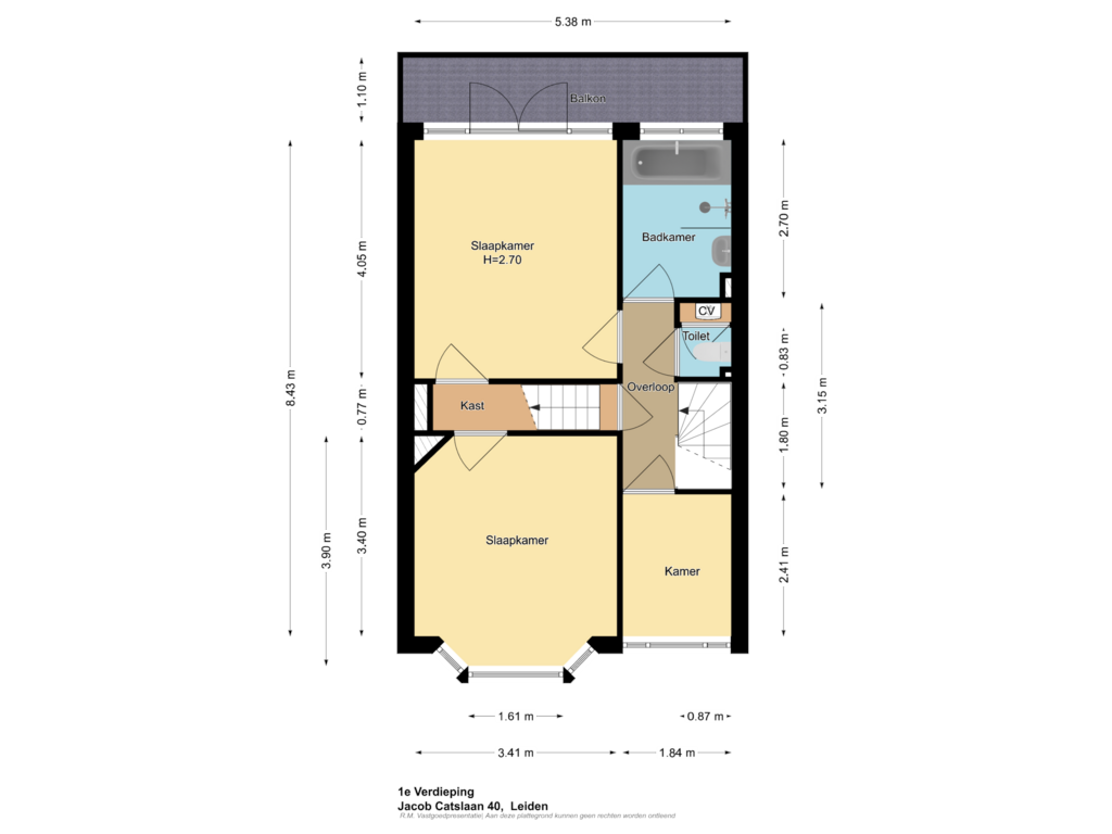 View floorplan of 1e Verdieping of Jacob Catslaan 40