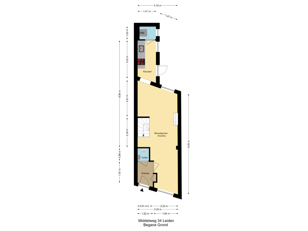 Bekijk plattegrond van Begane Grond van Middelweg 34