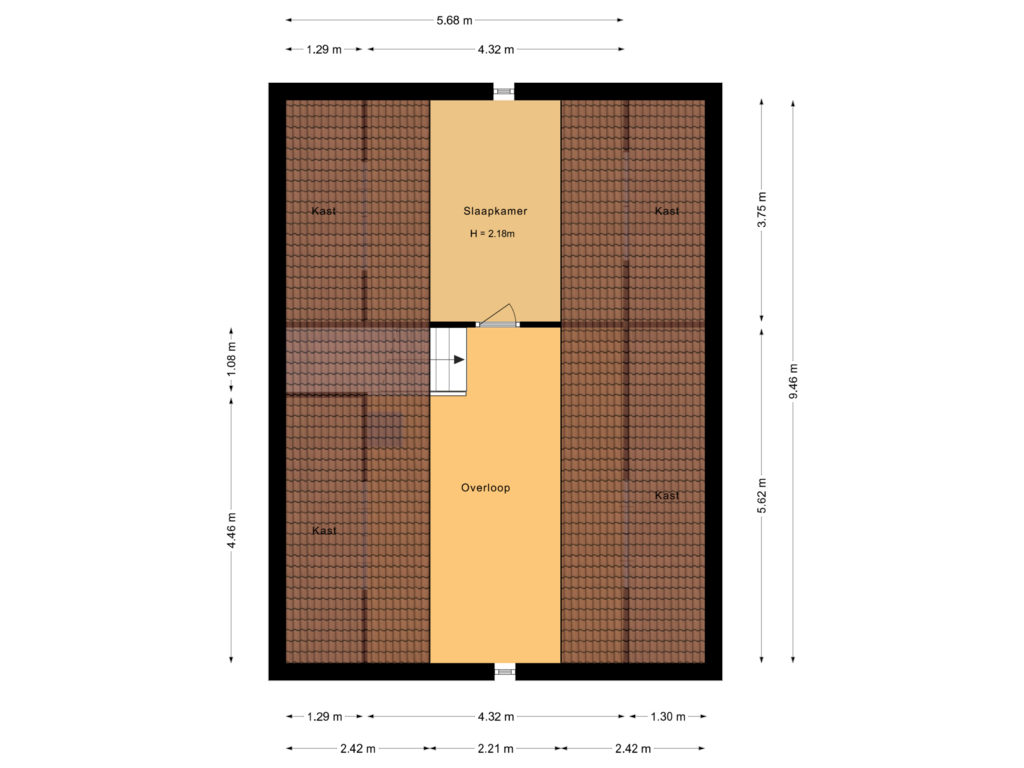 Bekijk plattegrond van Tweede verdieping van Willie Wortelstraat 2