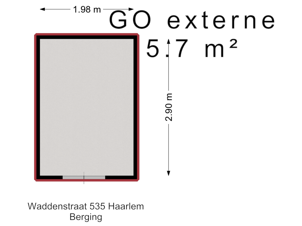 Bekijk plattegrond van Berging van Waddenstraat 535