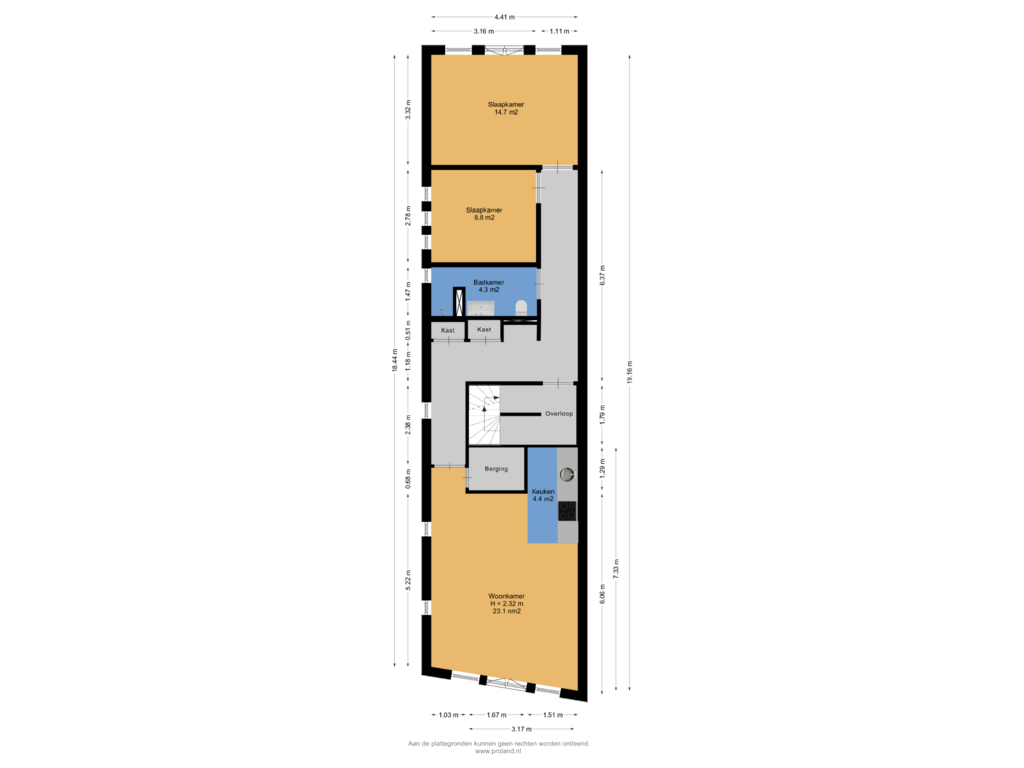 Bekijk plattegrond van 1e Verdieping van Groenmarkt 11-B