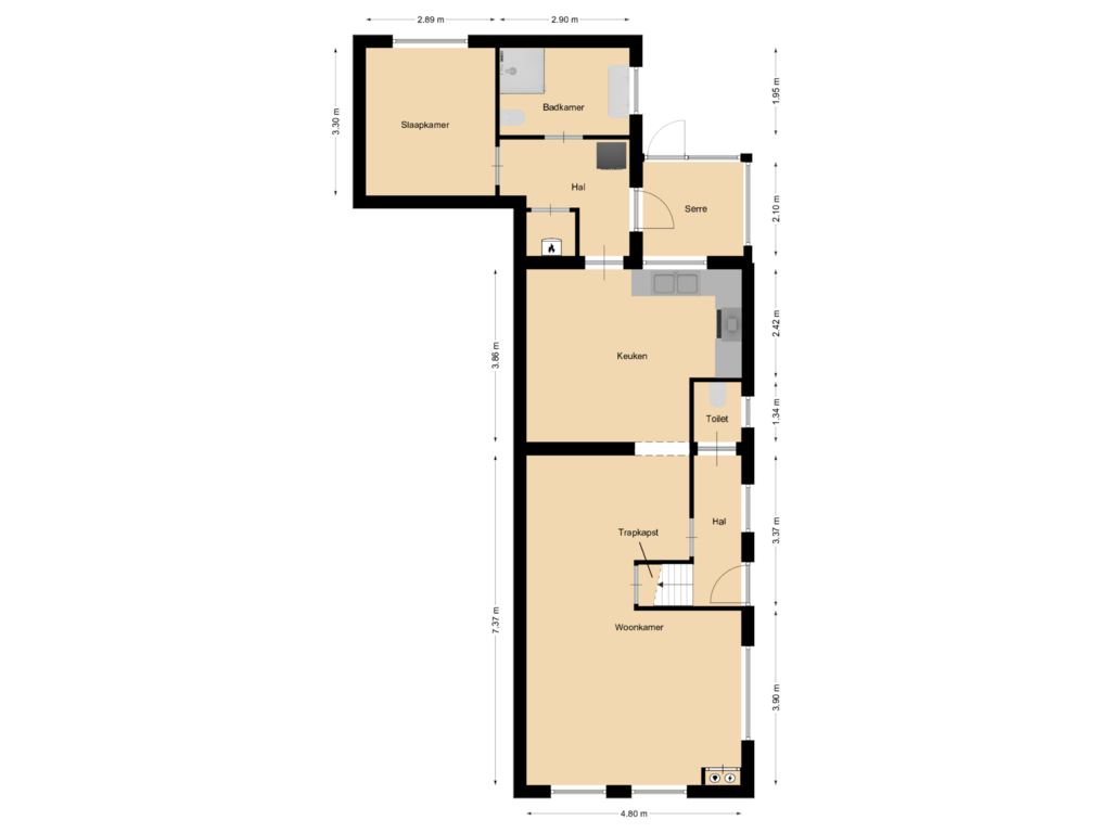 Bekijk plattegrond van Begane grond van Baken 42