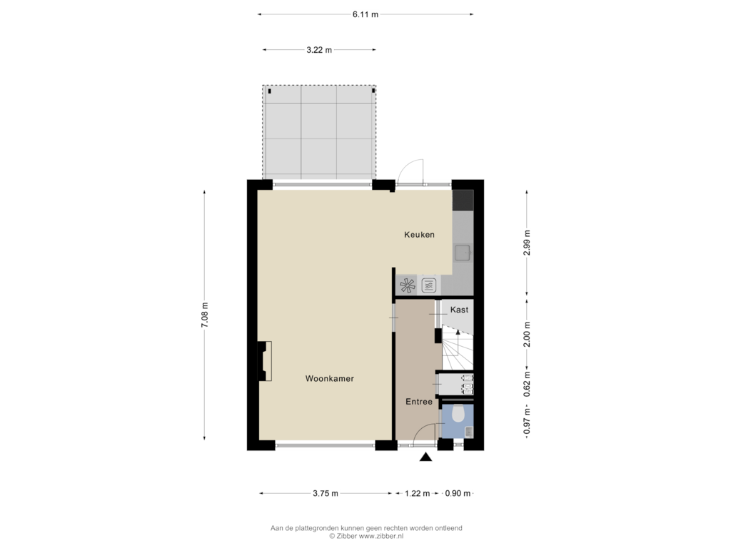 View floorplan of Begane grond of Rubensstraat 2