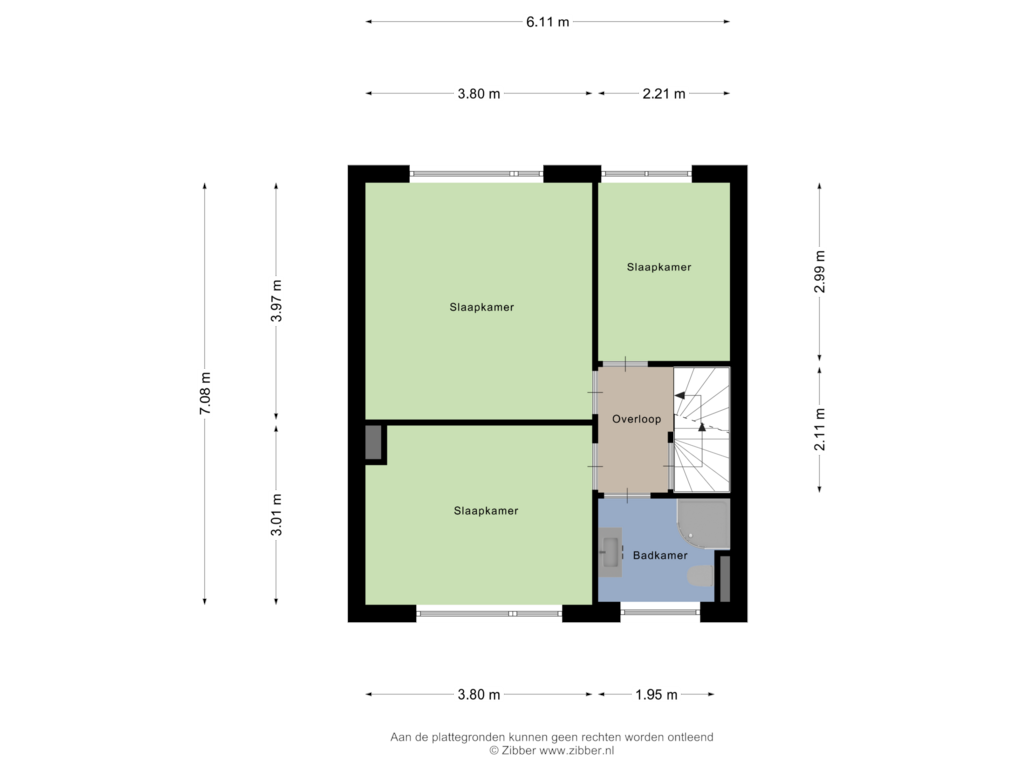 View floorplan of Eerste verdieping of Rubensstraat 2