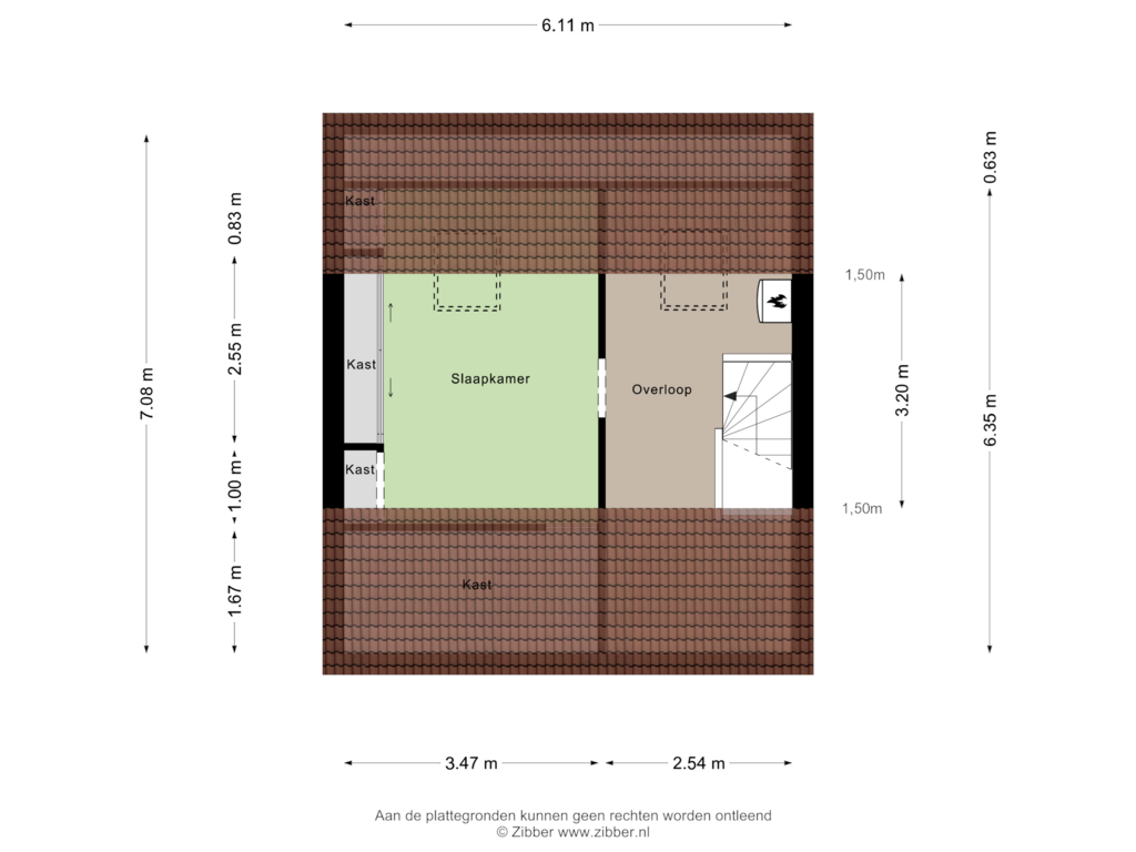 View floorplan of Tweede verdieping of Rubensstraat 2