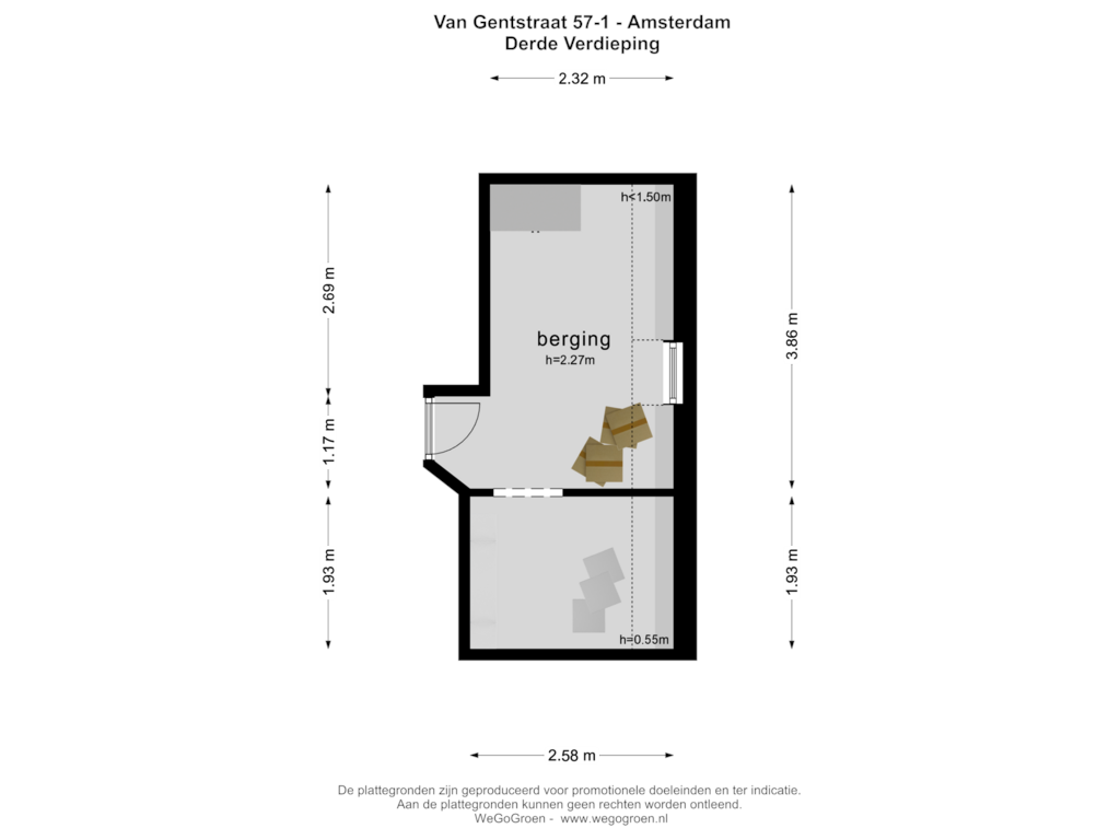 Bekijk plattegrond van Derde Verdieping van Van Gentstraat 57-1