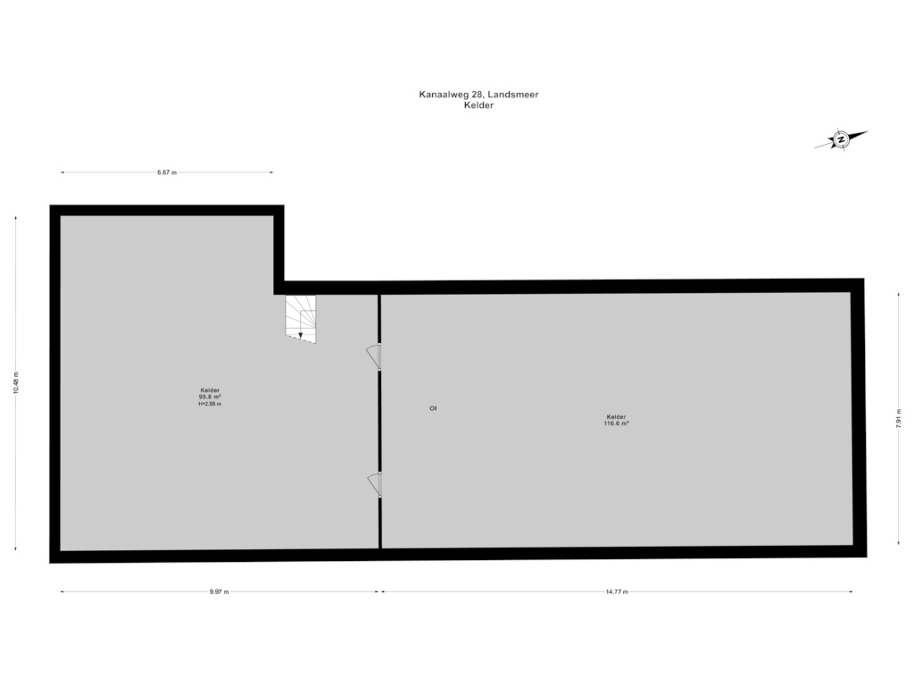 View floorplan of Kelder of Kanaalweg 28