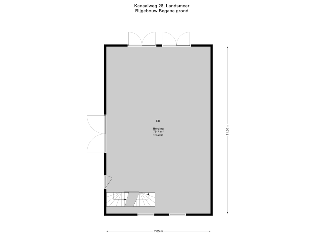 View floorplan of Bijgebouw Begane grond of Kanaalweg 28