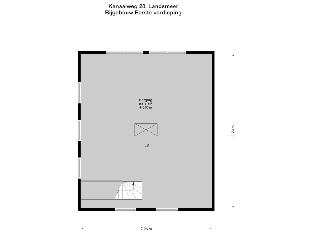 View floorplan of Bijgebouw  Eerste verdieping of Kanaalweg 28