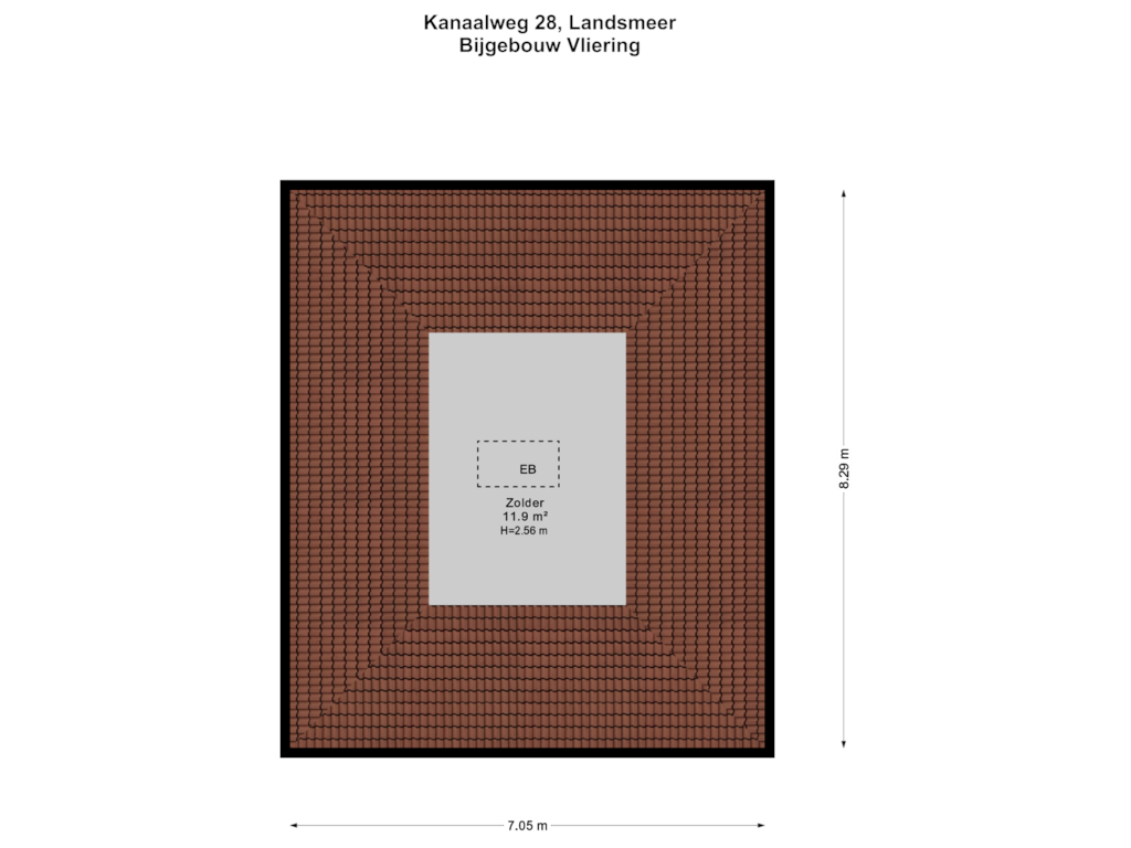 View floorplan of Bijgebouw Vliering of Kanaalweg 28