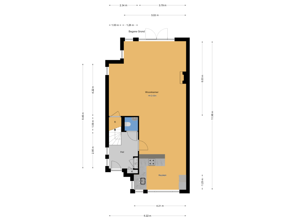 Bekijk plattegrond van Begane Grond van Loofslinger 8