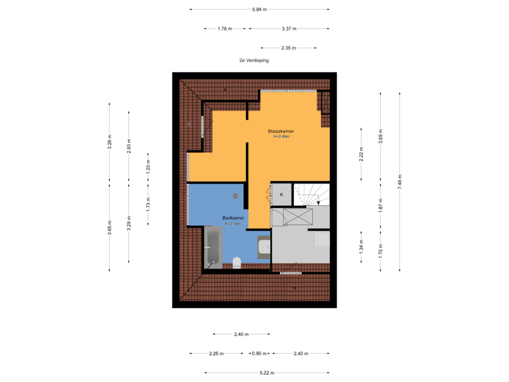 Bekijk plattegrond van 2e Verdieping van Loofslinger 8