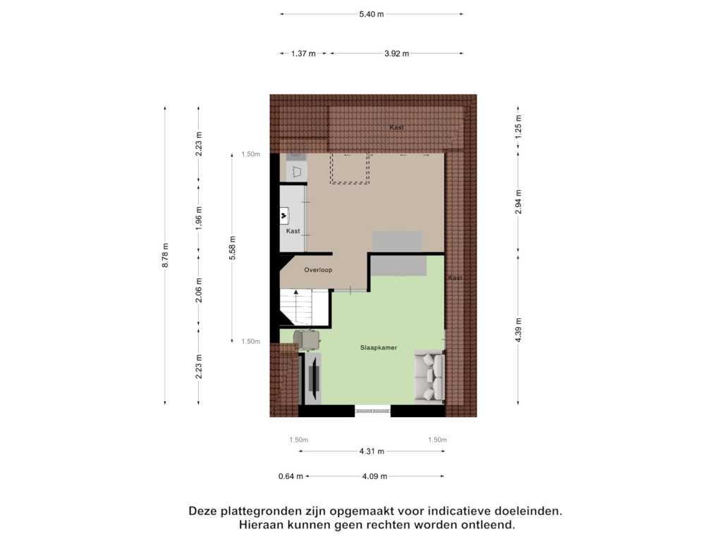 View floorplan of Tweede Verdieping of Boudewijn Büchlaan 19