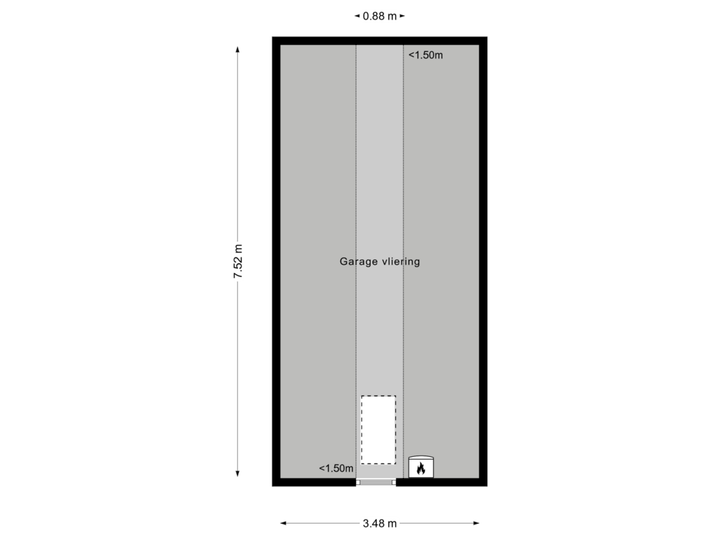 Bekijk plattegrond van Garage Vliering van De Haarstraat 2