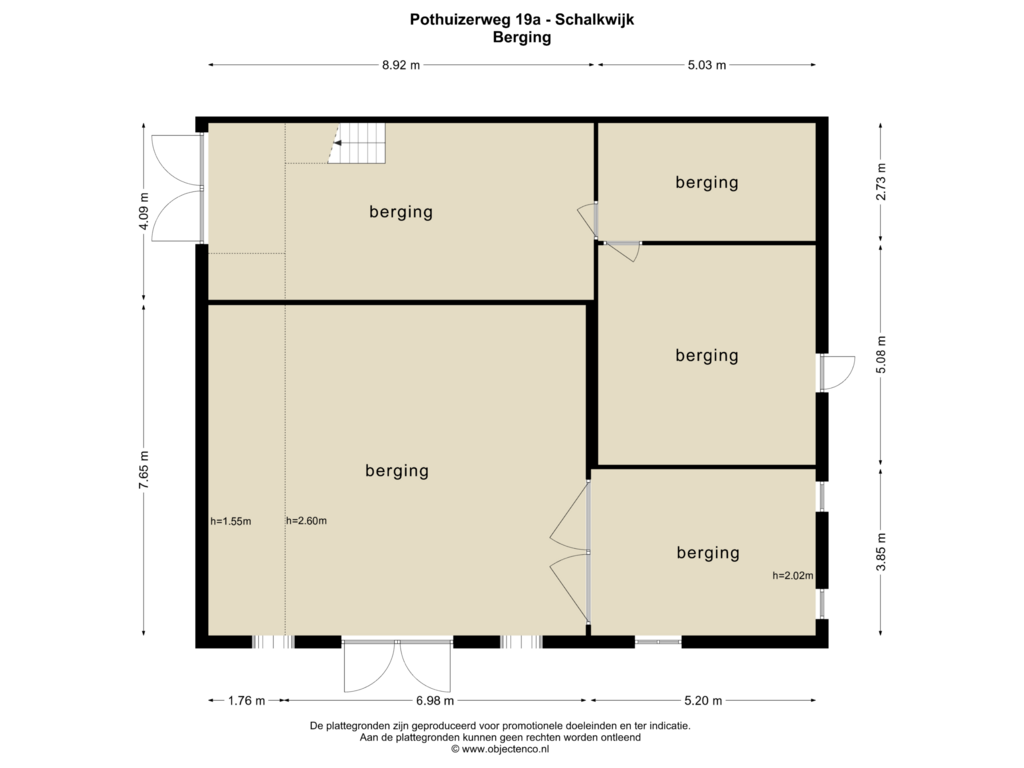 Bekijk plattegrond van BERGING van Pothuizerweg 19-A