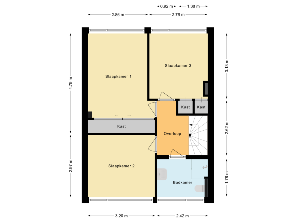 View floorplan of Eerste Verdieping of Mauritsplantsoen 3