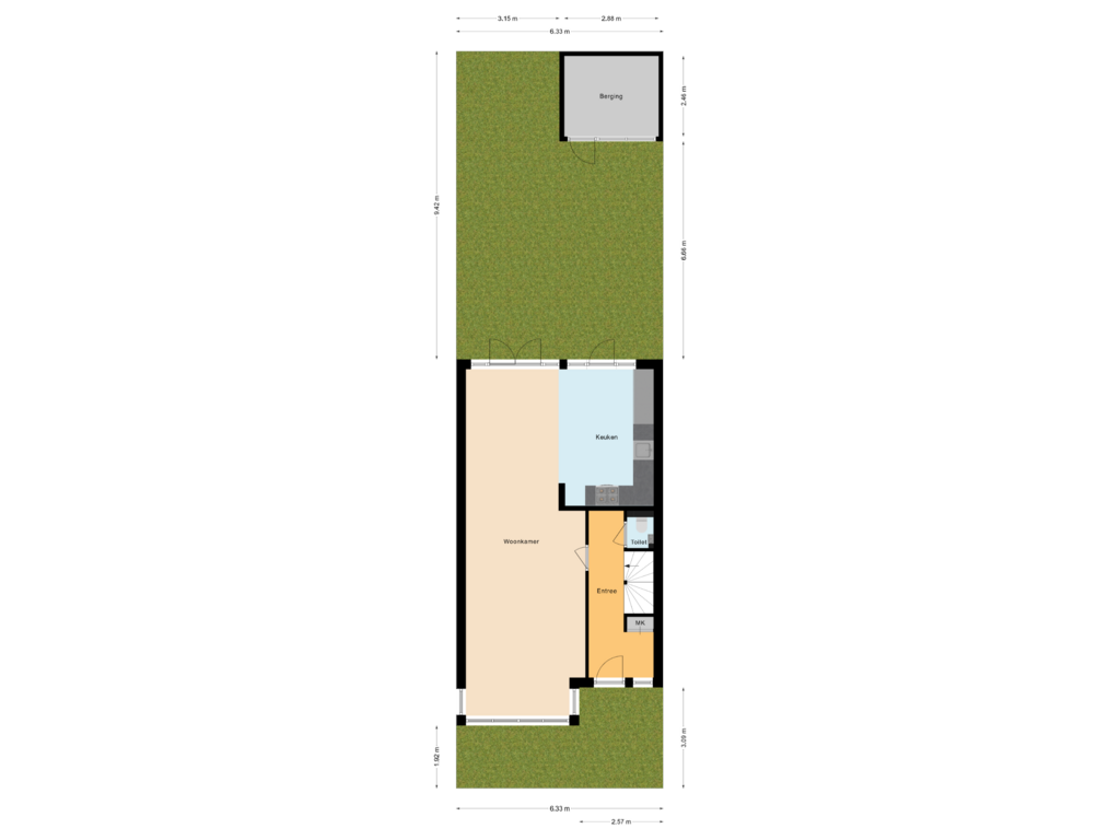 View floorplan of Situatie of Mauritsplantsoen 3