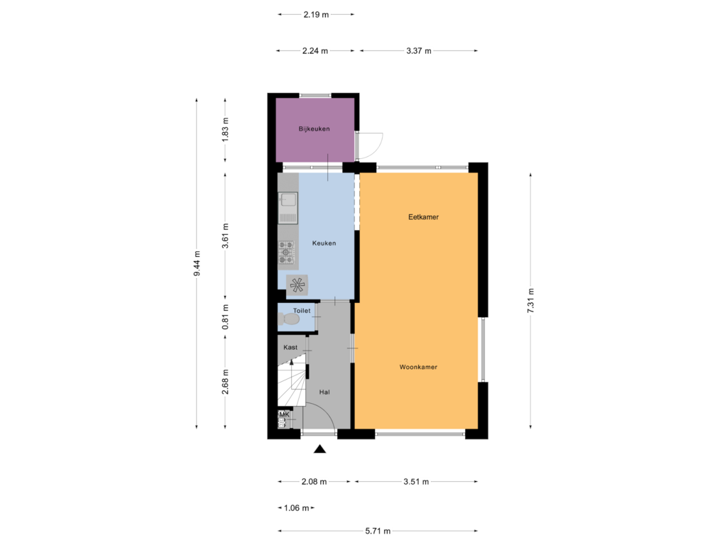 Bekijk plattegrond van Begane Grond van Beukenlaan 96