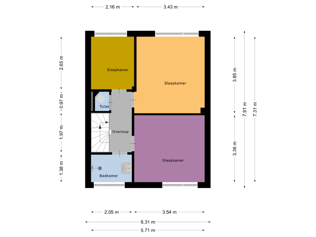 Bekijk plattegrond van Eerste Verdieping van Beukenlaan 96