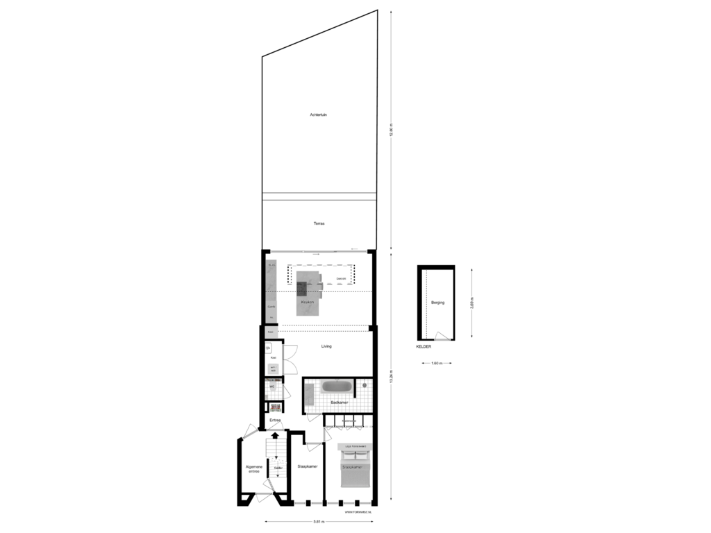 Bekijk plattegrond van BEGANE GROND van Bestevâerstraat 194-H