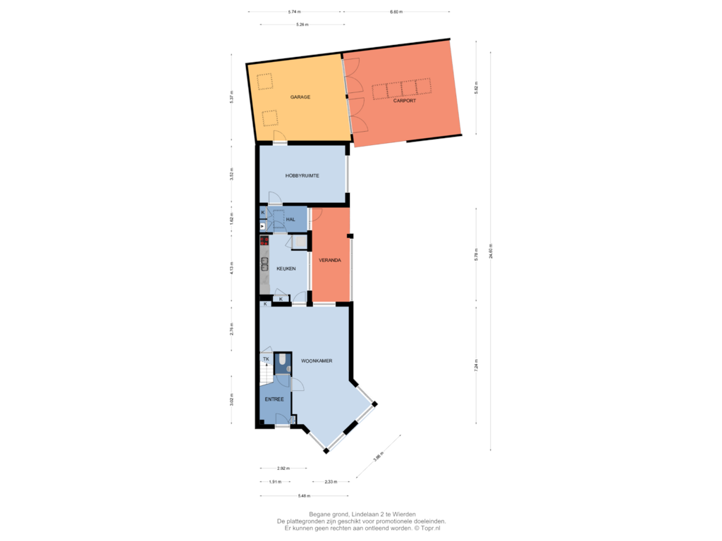 Bekijk plattegrond van Begane grond van Lindelaan 2