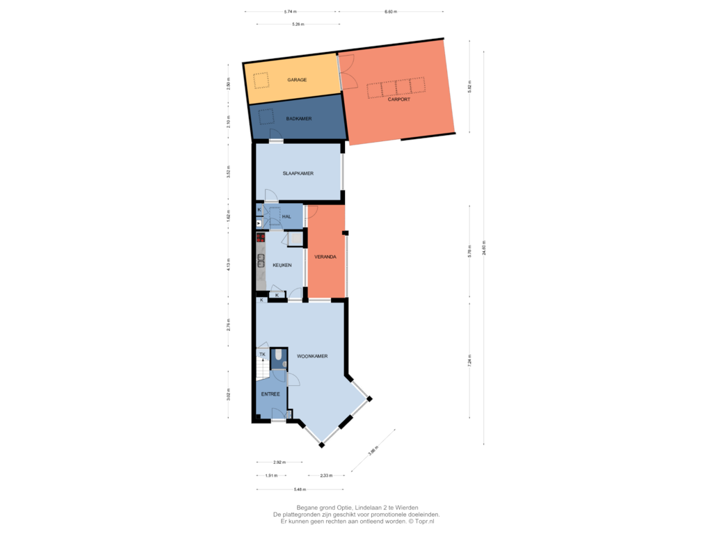 Bekijk plattegrond van Begane grond Optie van Lindelaan 2