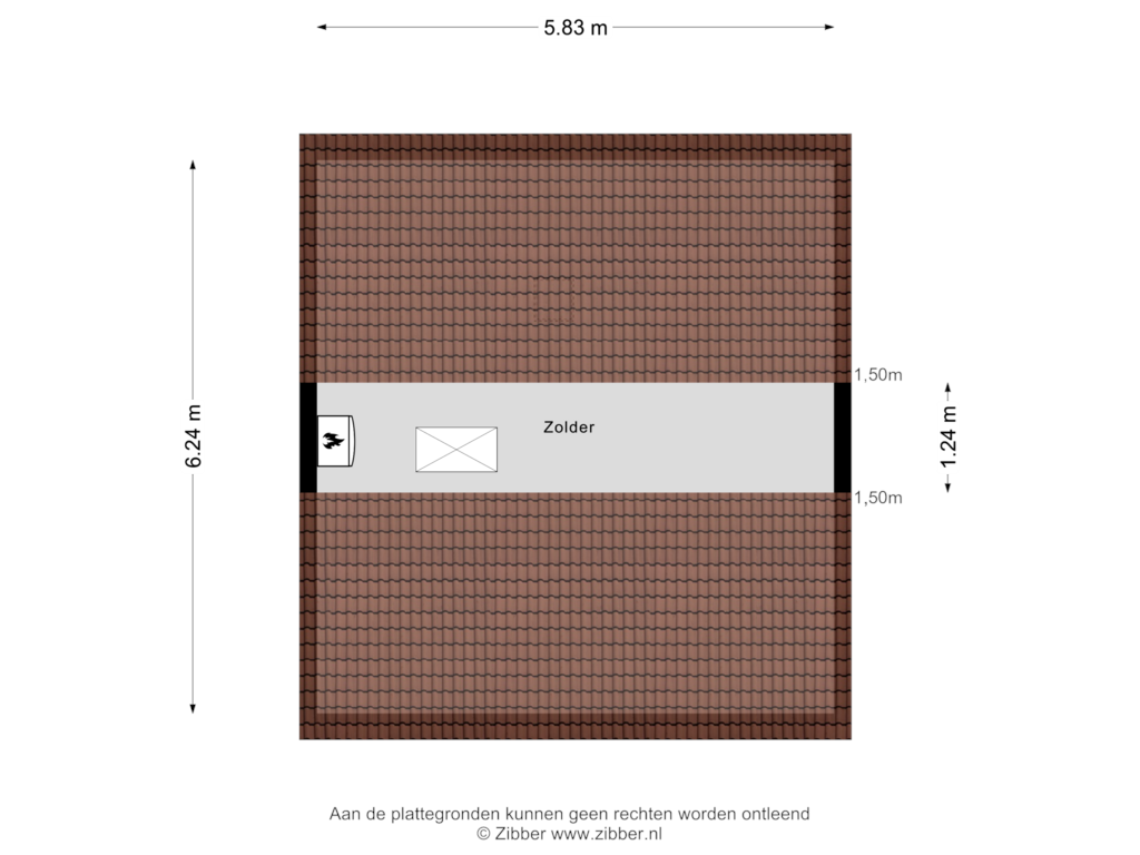 View floorplan of Zolder of Schietbaanweg 133