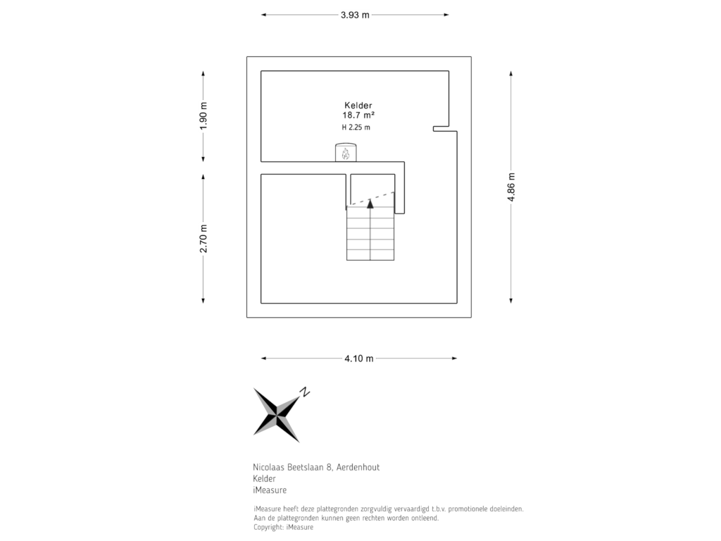 Bekijk plattegrond van Kelder van Nicolaas Beetslaan 8