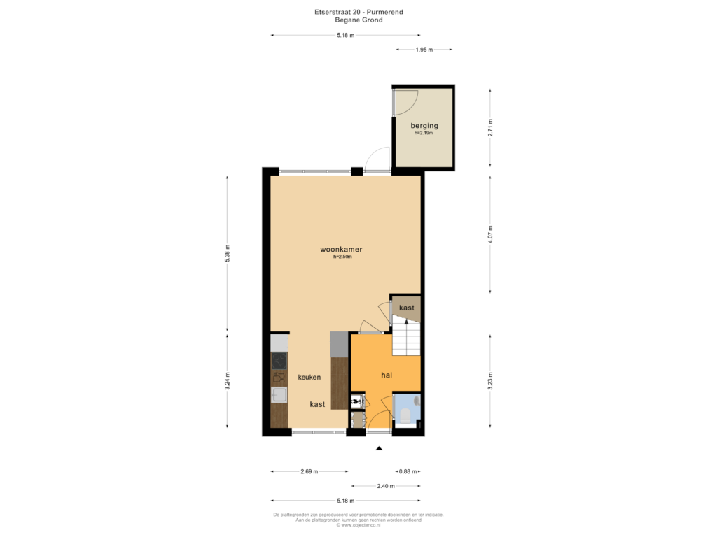 Bekijk plattegrond van BEGANE GROND van Etserstraat 20