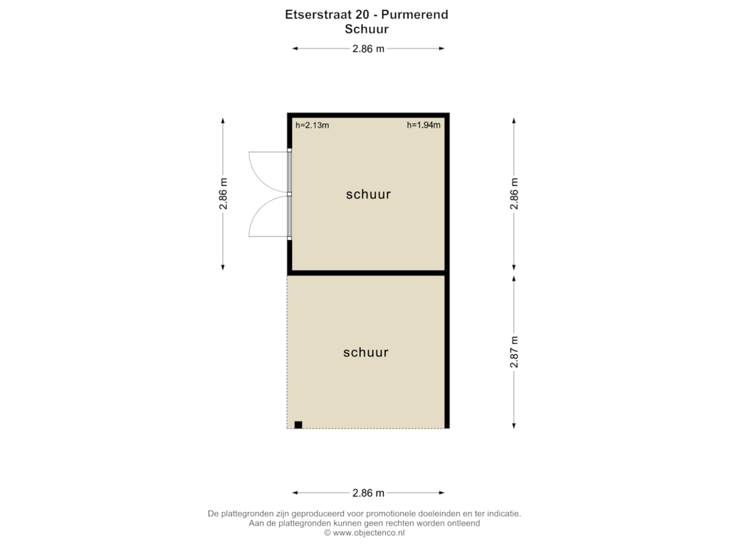 Bekijk plattegrond van SCHUUR van Etserstraat 20