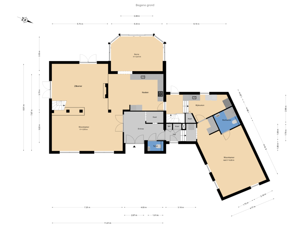 Bekijk plattegrond van Begane grond van Op de Smelen 1