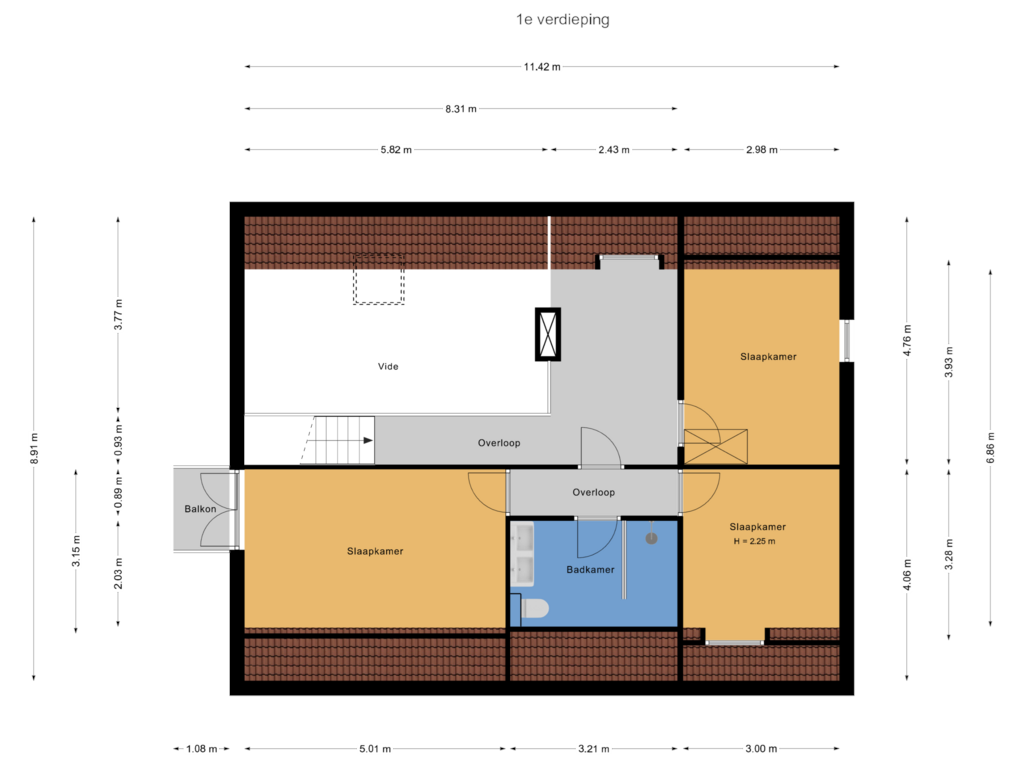 Bekijk plattegrond van 1e verdieping van Op de Smelen 1