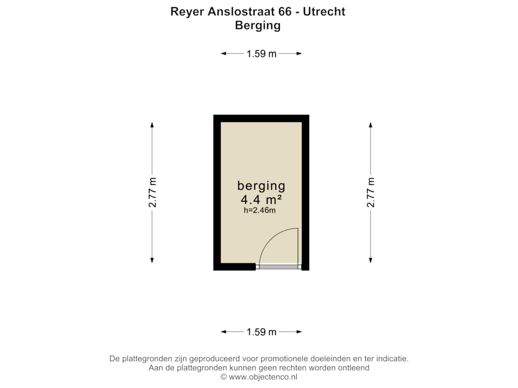 Bekijk plattegrond van Berging van Reyer Anslostraat 66